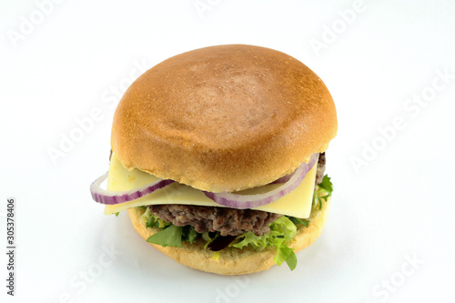 Beef burger on a white background