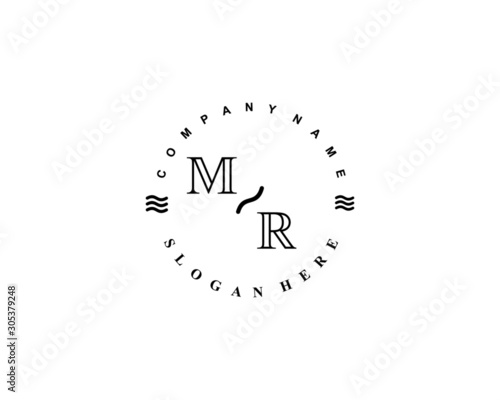 Initial MR vintage logo template 