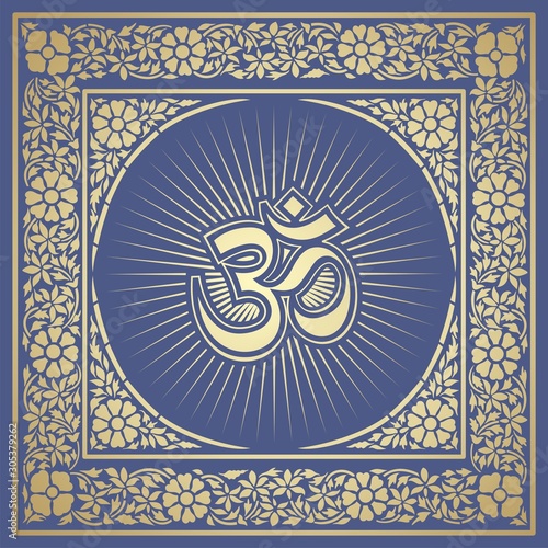 aum syllable, paisley design ,Hinduism, India	