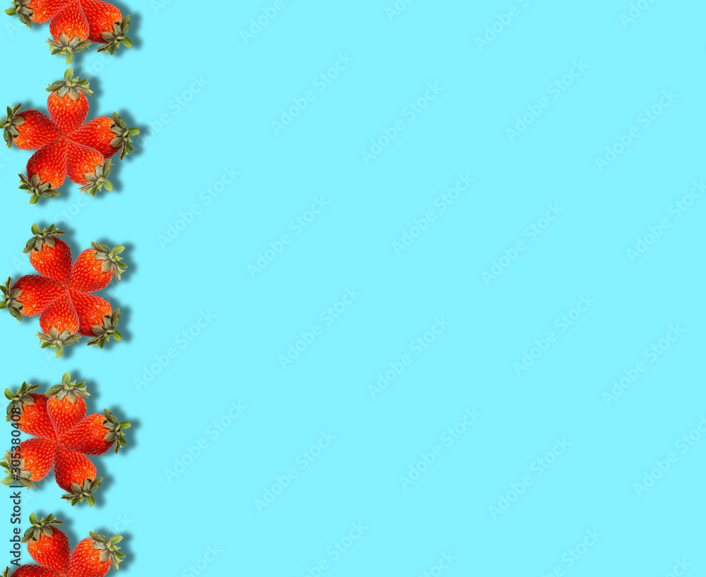 Fresh Strawberry Pattern on blue background Fresh Strawberry Pattern on blue background