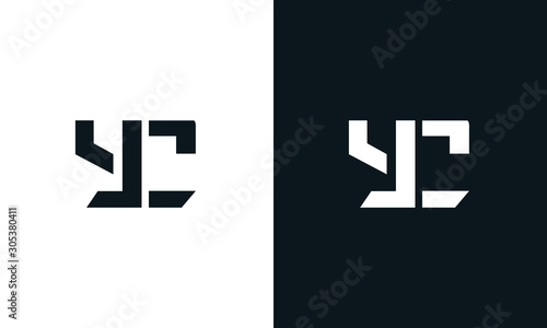 Minimalist abstract letter YC logo. This logo icon incorporate with two abstract shape in the creative process.