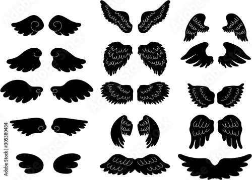 Cute Black Angel wings set