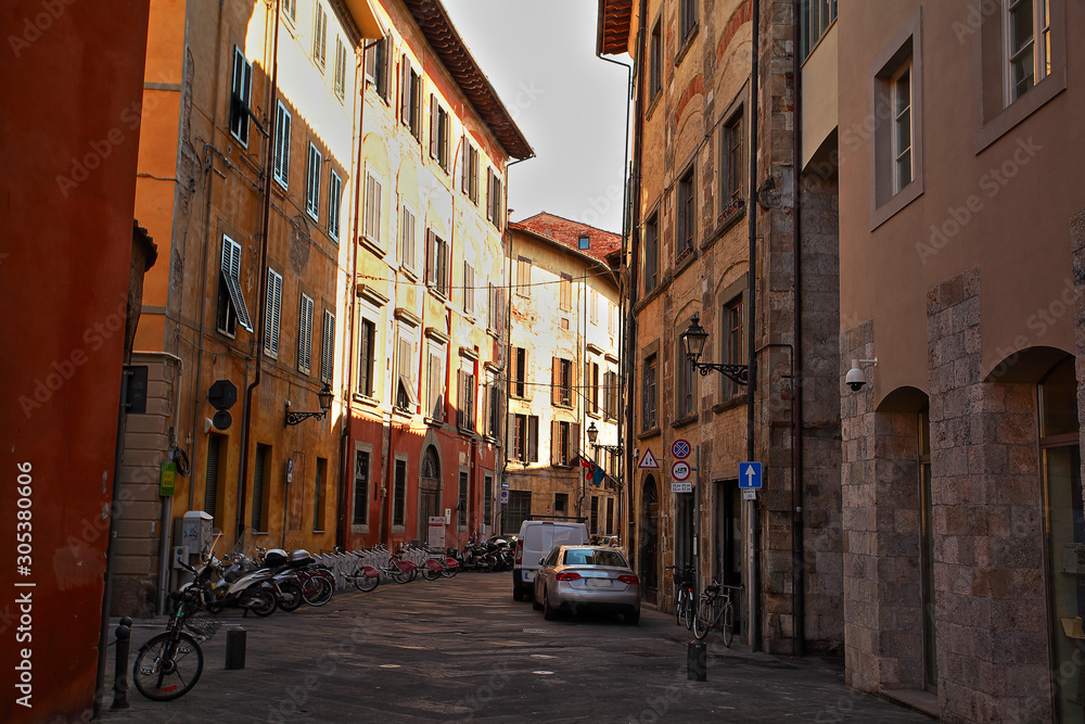 Beautiful Italian street of small old provincial town Beautiful Italian street of small old provincial town
