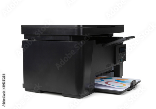 Laser home printer isolated on white background