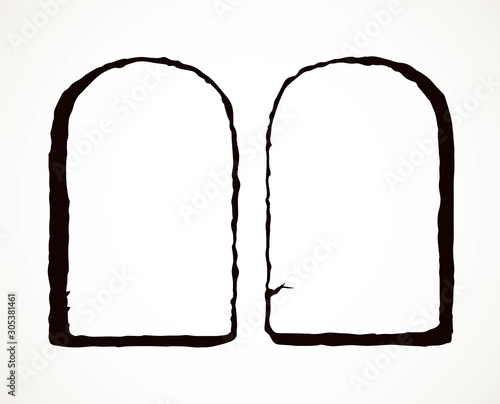 Tablets with 10 commandments. Vector drawing
