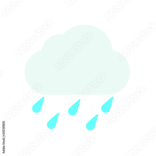 Cloud with rain droplets vector emoji