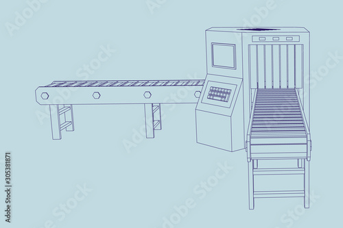 Empty conveyor belt with mo...