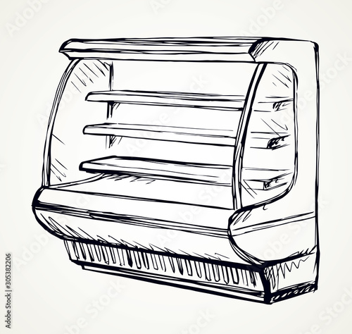 Freezer to store. Vector drawing