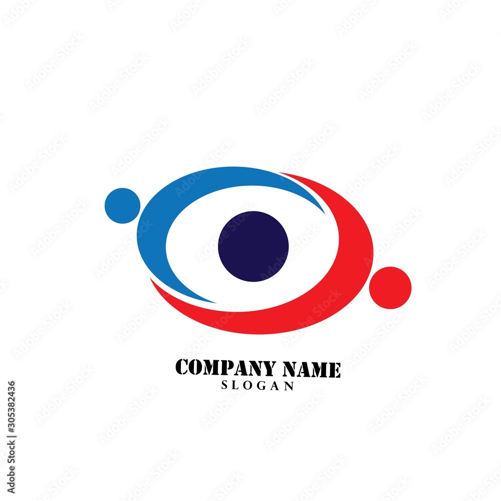 Obraz premium Creative People Care Concept Logo Design Template