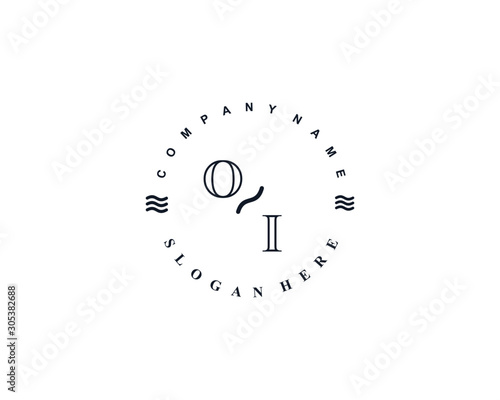 Initial OI vintage logo template	