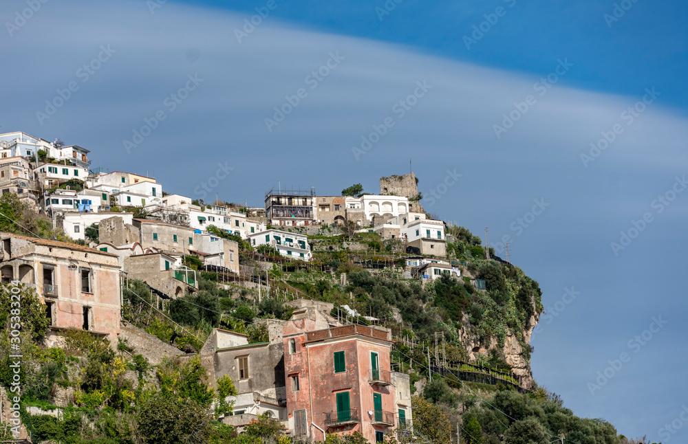 Typical houses from Minori, by Amalfi coast, Italy