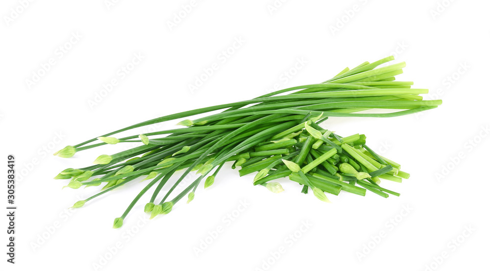 Chives flower or Chinese Chive isolated on white background Chives flower or Chinese Chive isolated on white background