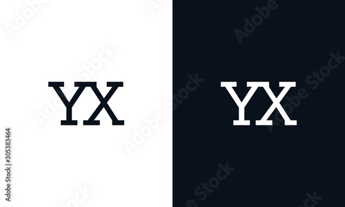 Creative line art letter YX logo. This logo icon incorporate with two letter in the creative way.
