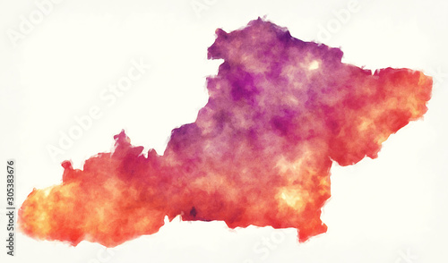 Foto Las Tunas province watercolor map of Cuba