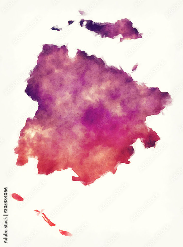 Ciego de Avila province watercolor map of Cuba Ciego de Avila province watercolor map of Cuba