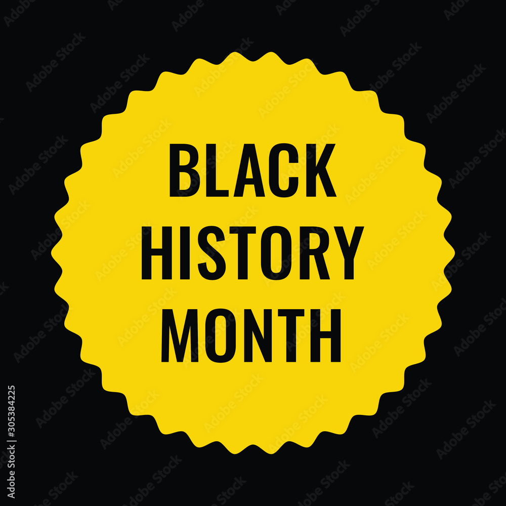 Naklejka premium Black history month banner badge vector