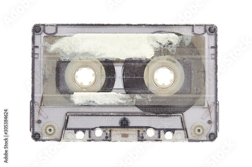 Fotografia, Obraz Old audio tape compact cassette isolated