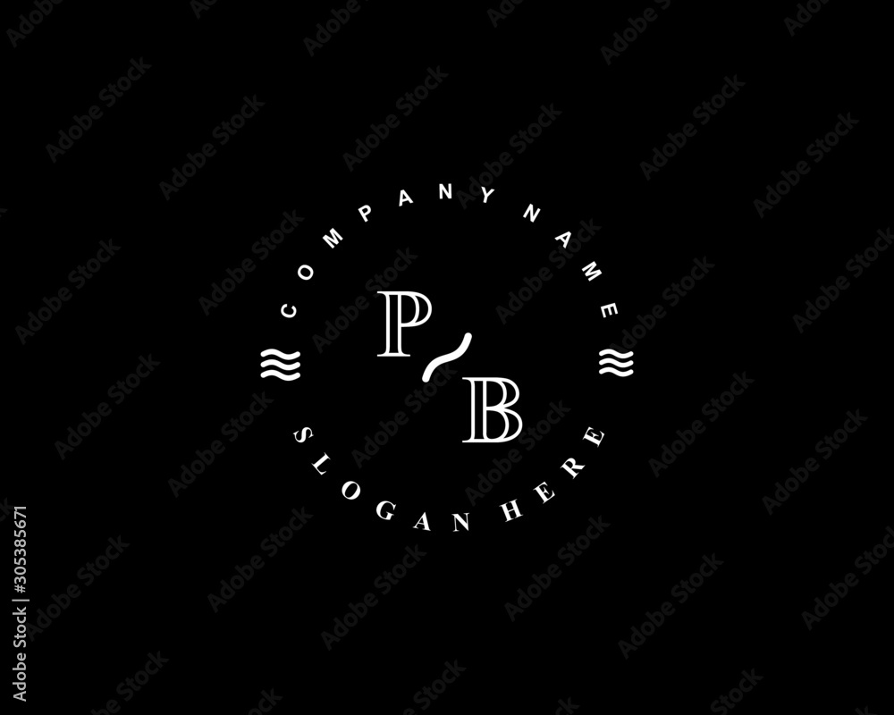 Initial PB vintage logo template	