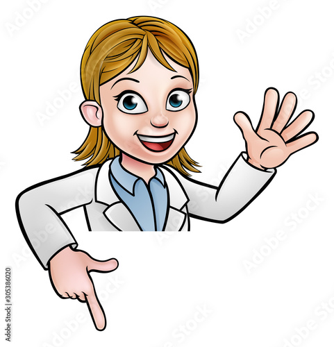 A cartoon scientist profess...