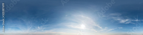 Photography blue sky with clouds with evening sun