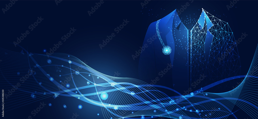 Abstract health science consist doctor digital technology concept