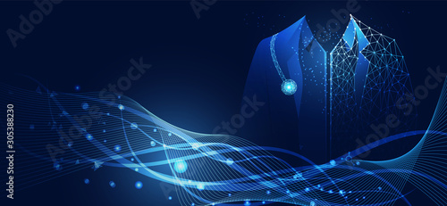 Abstract health science consist doctor digital technology concept  modern medical technology,Treatment,medicine on hi tech future blue background. for template, web design or presentation. photo