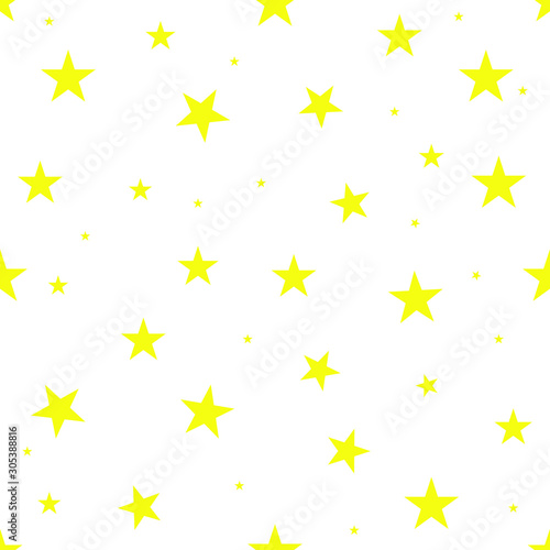 yellow color stars seamless pattern. vector design