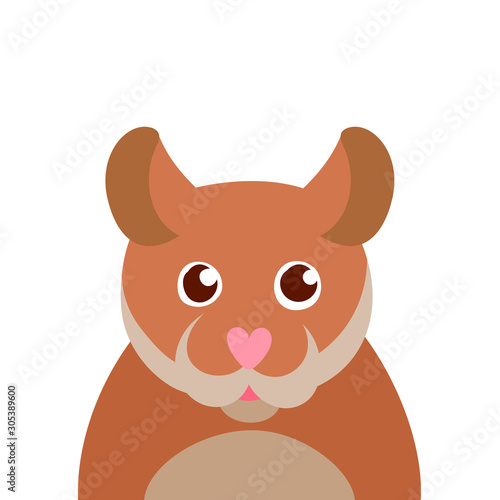 Funny hamster in cartoon style.