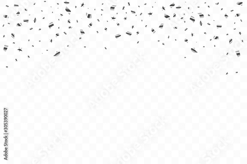 Many Falling Luxury Black Confetti. Black Friday. Vector Illustration