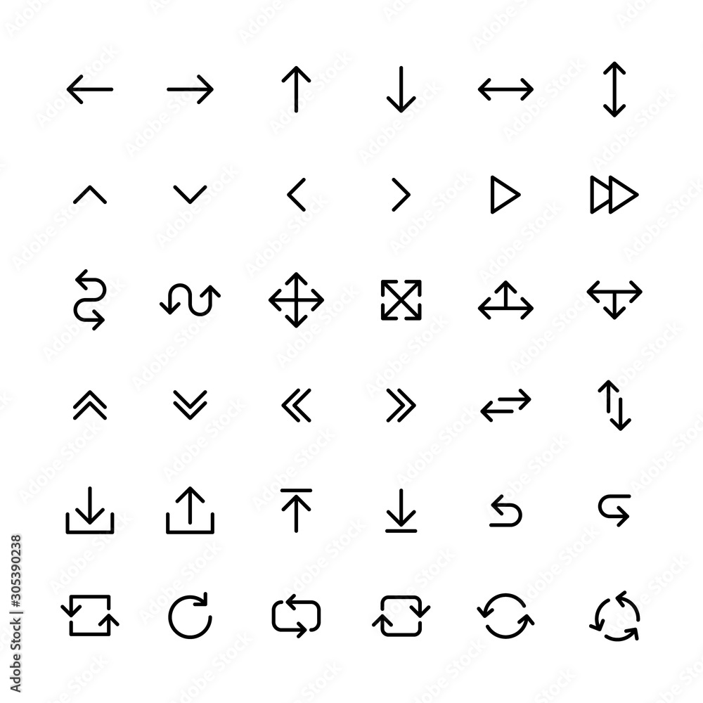Arrows big black set icons in line style. Arrow icon. Arrow vector collection. Arrow. Cursor. Modern simple arrows. Vector illustration. Arrows big black set icons in line style. Arrow icon. Arrow vector collection. Arrow. Cursor. Modern simple arrows. Vector illustration.