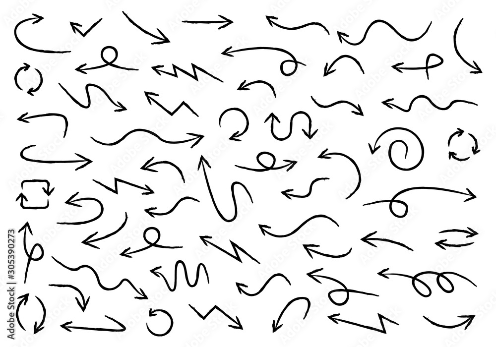 Arrows big black set icons. Arrow icon. Arrow vector collection. Arrow. Cursor. Doodle Drawing hand arrows. Vector illustration. Arrows big black set icons. Arrow icon. Arrow vector collection. Arrow. Cursor. Doodle Drawing hand arrows. Vector illustration.