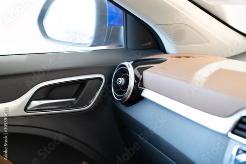 Car interior details of car luxury. © sinhyu