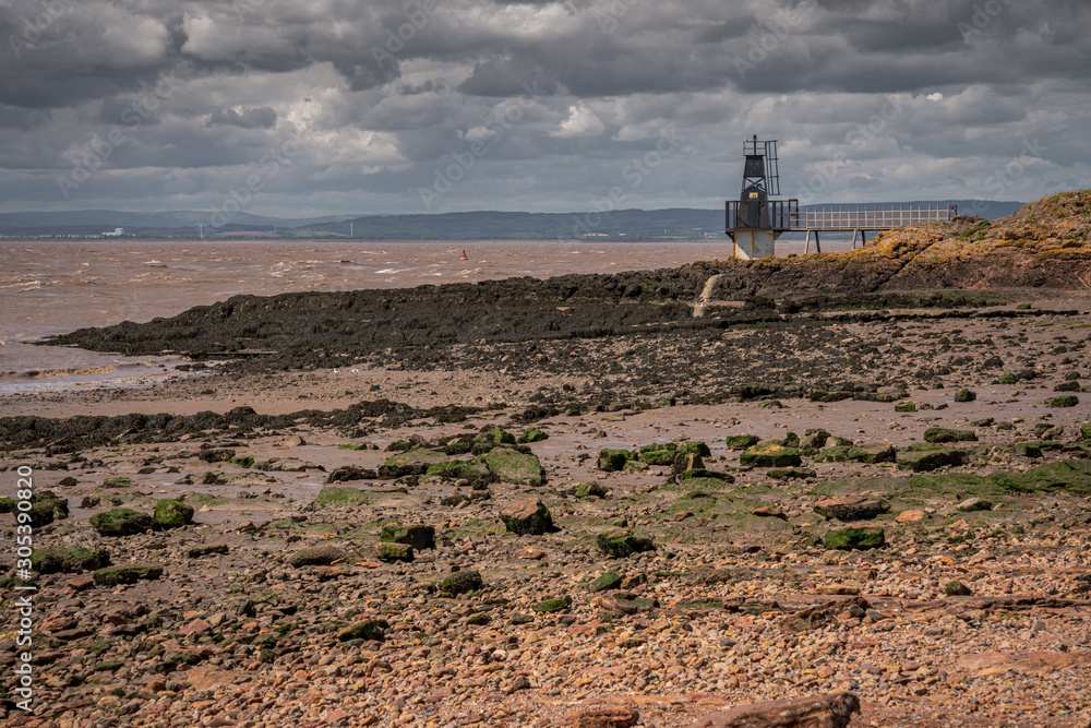 Foto Stock View over Woodhill Bay, the Bristol Channel and the