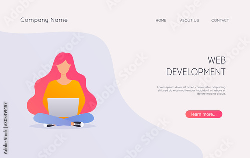 Web development concept. Can use for web banner, infographics, hero images. Flat design modern vector illustration concept.