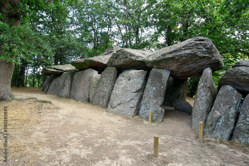 Dolmen La Roche-aux-Fees - Fairies Rock - one the most famous and largest neolithic dolmens in Brittany