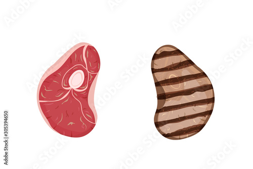 A piece of meat with a bone.