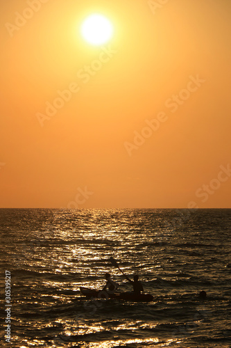 Rowing into Sunset