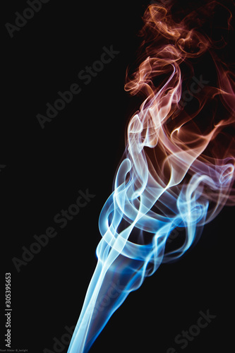 smoke figures illuminated