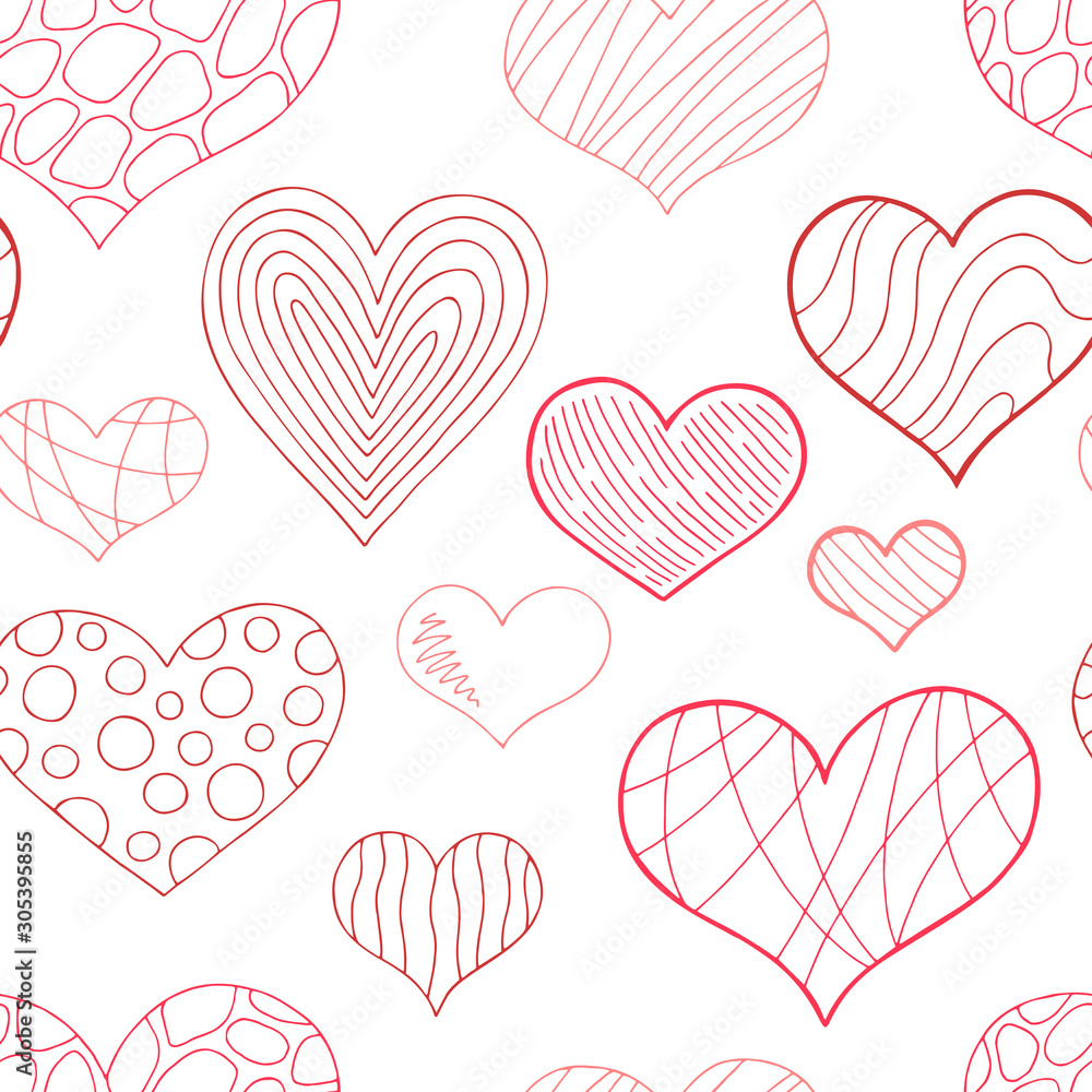 Heart graphic doodle pink red color seamless pattern background illustration vector Heart graphic doodle pink red color seamless pattern background illustration vector