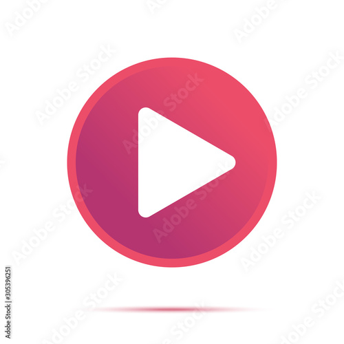 Gradient play button icon. Vector sign. Design element
