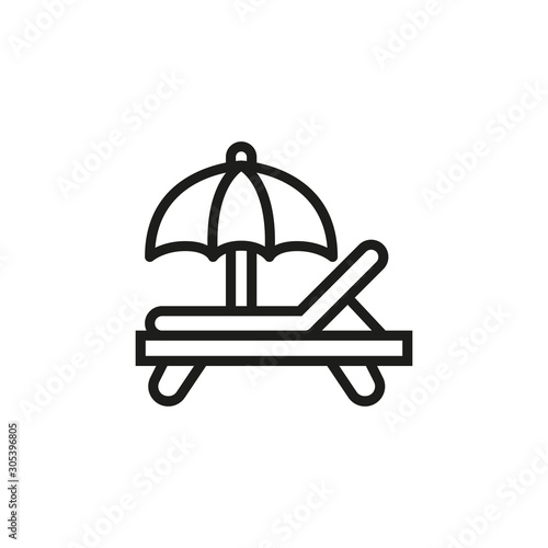 Simple sunbed line icon.