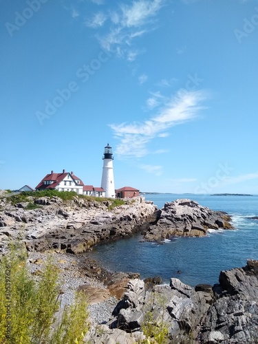 lighthouse on the coast of Maine, USA