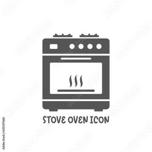 Stove oven icon simple flat style vector illustration.