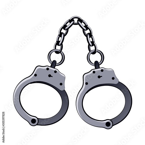Handcuffs vector illustration.