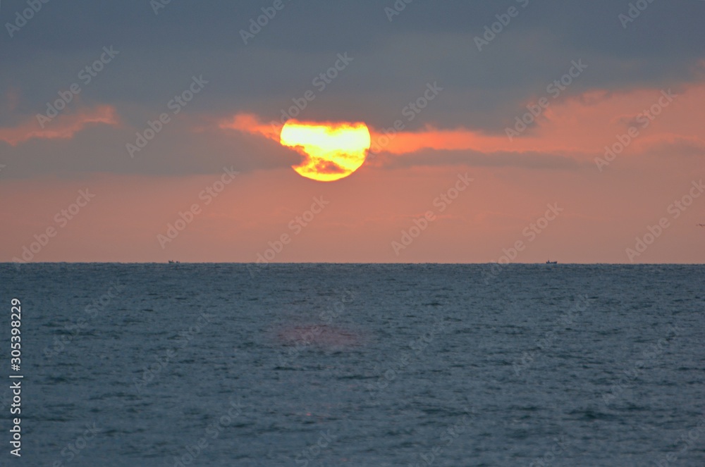 sunset over sea