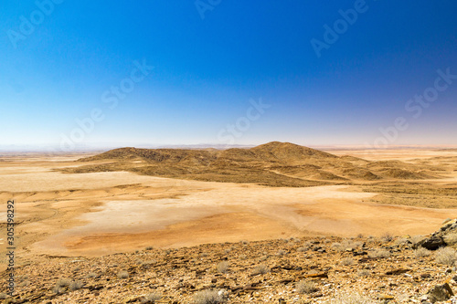 View over the barren moonscape Namib desert  Naukluft Park  Namibia  Africa