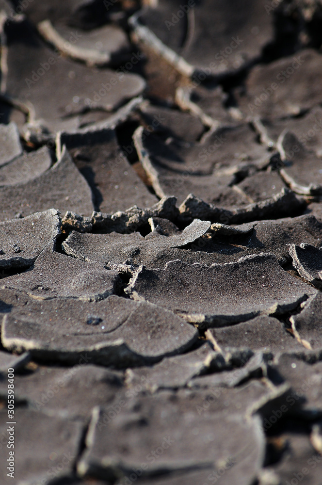 Dry cracked ground texture image.  Interesting appearance of soil texture.