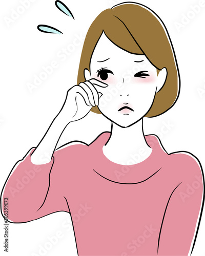 目　かゆい　女性　花粉症