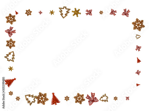 Xmas Gifts. Gold 2020 New Year decoration isolated on white background. Banner mock up for display of product or design content