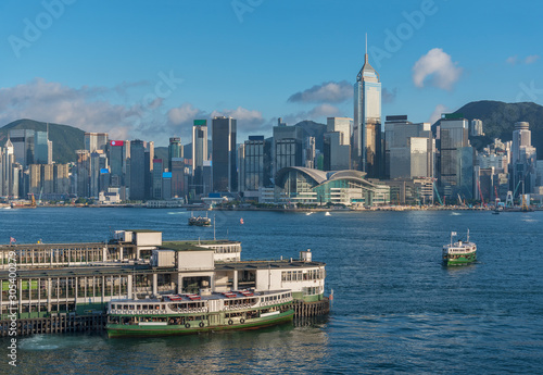 Photography Skyline of Victoria Harbor of Hong Kong city